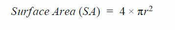 Spherical Gold Nanoparticle Surface Area Calculation